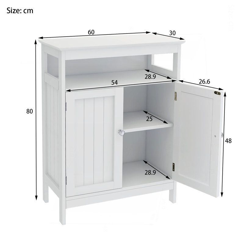 Armoire de rangement pour salle de bain avec portes à double volets - blanc