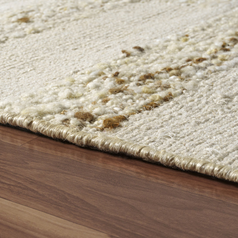 Tapis ivoire / naturel tissé à plat à la main Garvin, Rectangle 9 pi x 12 pi