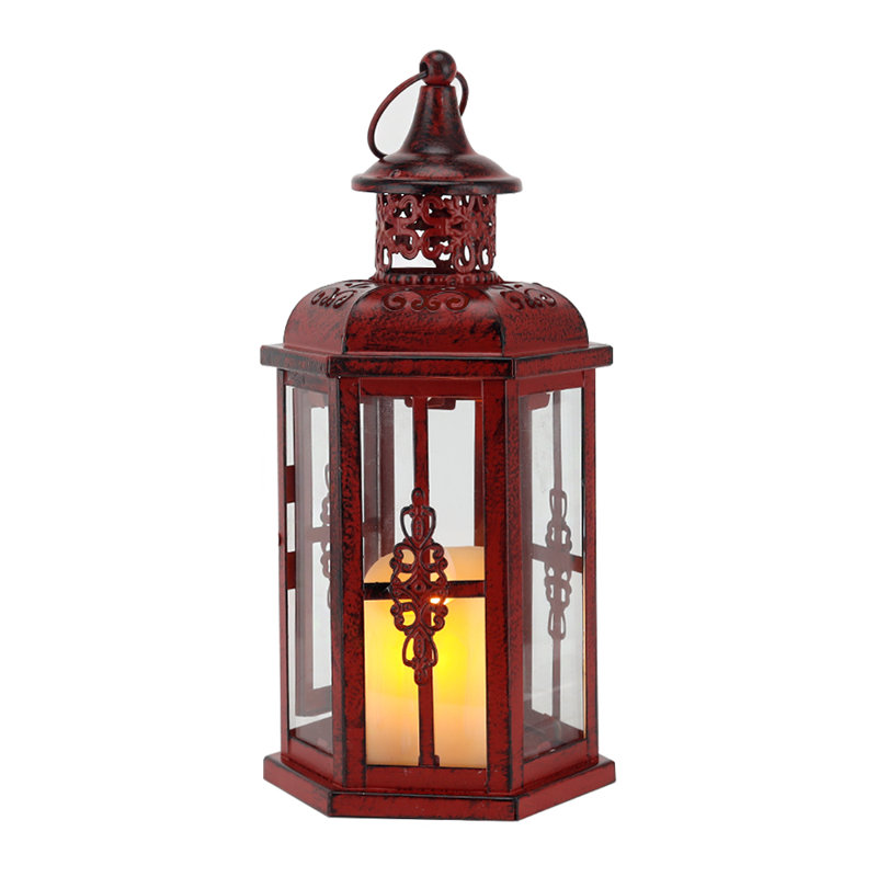  Decorative Candle Lantern 10“H Vintage Hanging Lantern