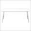 Table basse moderne moderne avec stratifié blanc et pieds en métal gris, salons élégants.-369891783