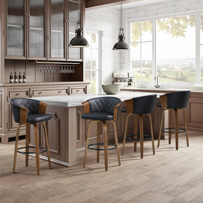 Tabouret de comptoir pivotant rembourré en similicuir 30,51 po Lesli (ensemble de 4)