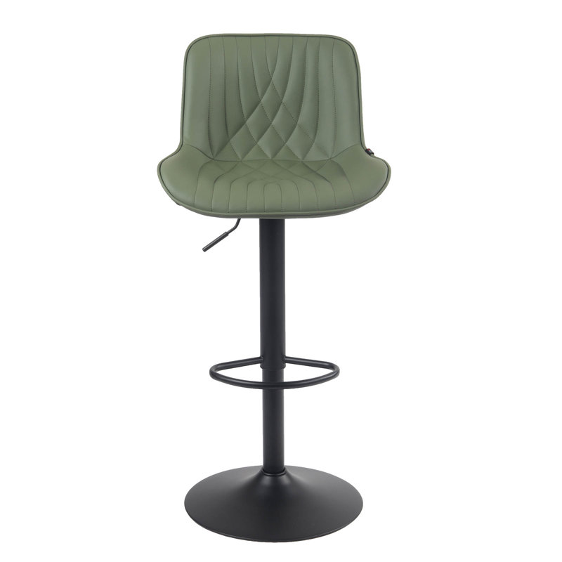 Swivel Bar Stools Modern Leather Upholstered Counter Stools for Kitchen Island, Adjustable Height Stools with Footrest for Home Bar