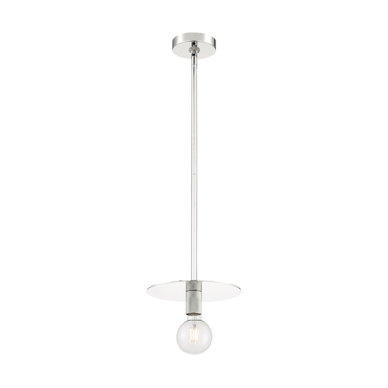 Luminaire suspendu à 1 lumière Sawvel, Nickel poli