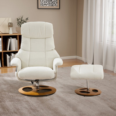 Fauteuil inclinable pivotant rembourré avec repose-pieds