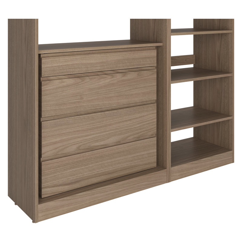 Closet System Reach-In Sets 36/24 Inches, 84"H x 60"W x 16"D, Brown