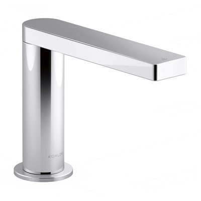 Robinet de salle de bain à un trou sans contact composé avec drain et technologie Kinesis Sensor, mélangeur, alimenté en courant continu