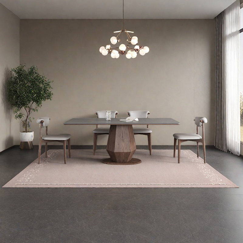 Ensemble de table de salle à manger en pierre frittée grise, H 29,53 po x L 62,99 po x l 31,5 po