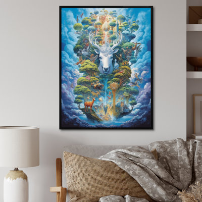 «Majestic Deer In Magical Forest I», reproduction sur toile