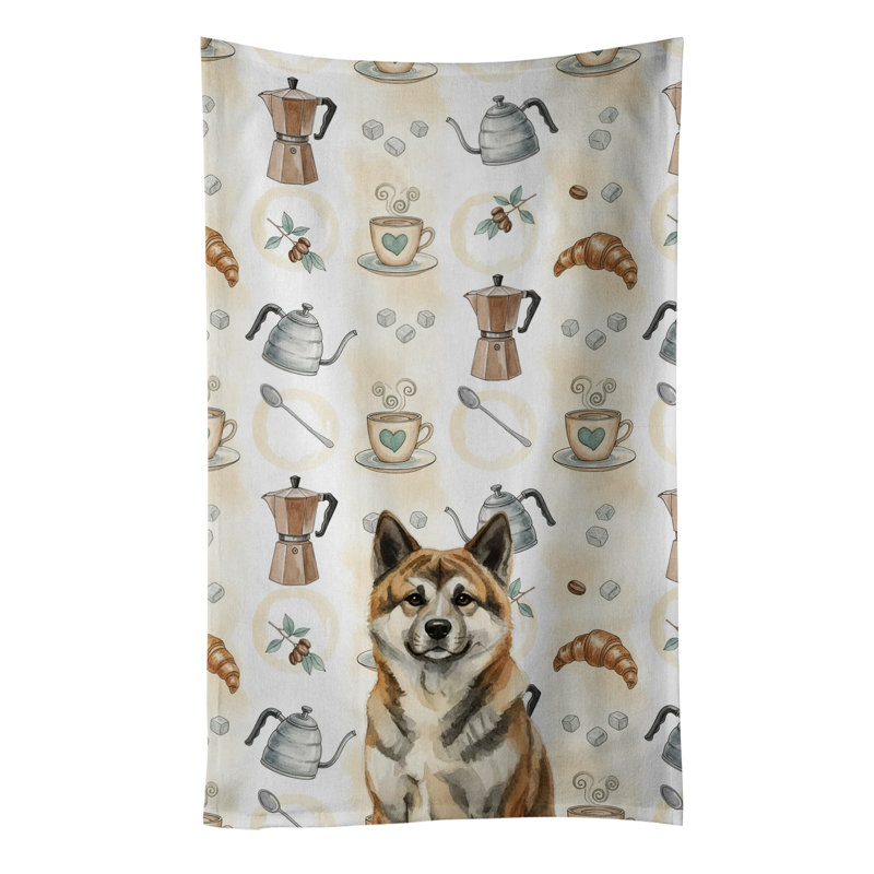 Brindle Akita Coffee Bar Kitchen Towel, Brindle Akita