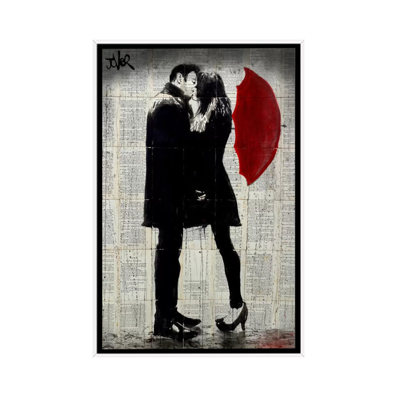 Winter's Kiss by Loui Jover - Print on Canvas, White Framed Canvas, 101.6 cm H x 66.04 cm W