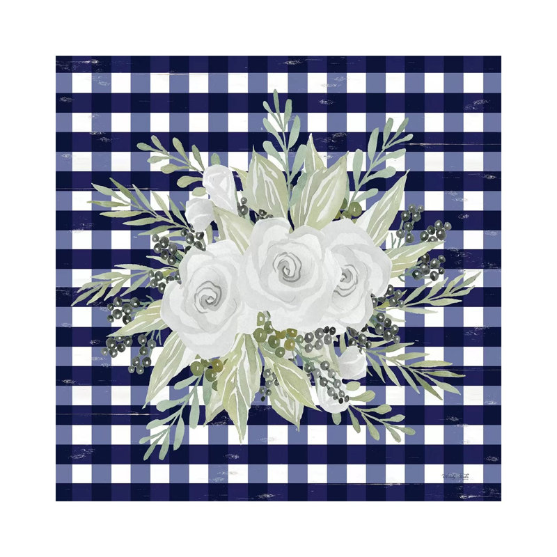 Navy Floral II by Cindy Jacobs - Print on Canvas, Wrapped Canvas, 93.98cm H x 93.98cm W x 3.81cm D