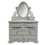 Miroir Flora 47 po x 38 po avec bijoux, finition grise-1471809661