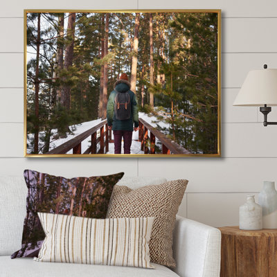 " Hiking In Winter Forest "