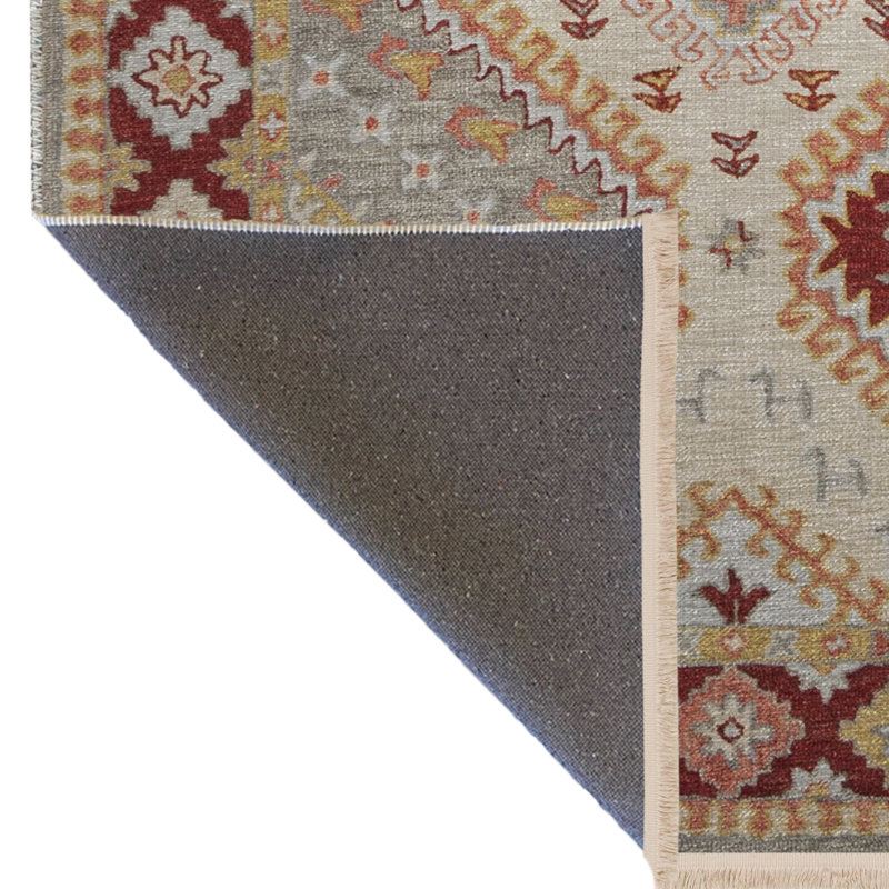 Tapis décoratif rétro à motif bourgogne, Rectangle 5 pi x 6 pi 7 po