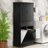 Bathroom Storage Cabinet - Black With 2 Laundry & Design Painted Tipping Device-2093160765