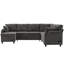 Beige & Grey 109.9" U-Shaped Sectional Sofa Sleeper with Ample Storage & Conveniences-1384436324