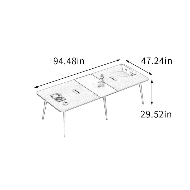 Table de conférence Modern Office, H 29,52 po x L 94,48 po x l 47,24 po