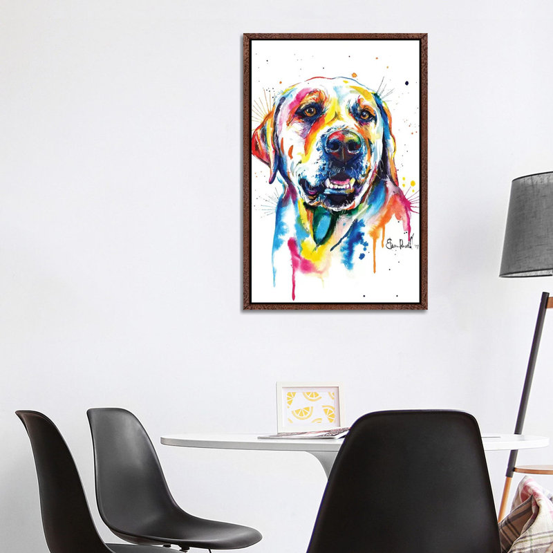 Yellow Lab II 1 Piece Painting on Canvas, 101.6 cm H x 66.04 cm W, Classic Brown Wood Framed