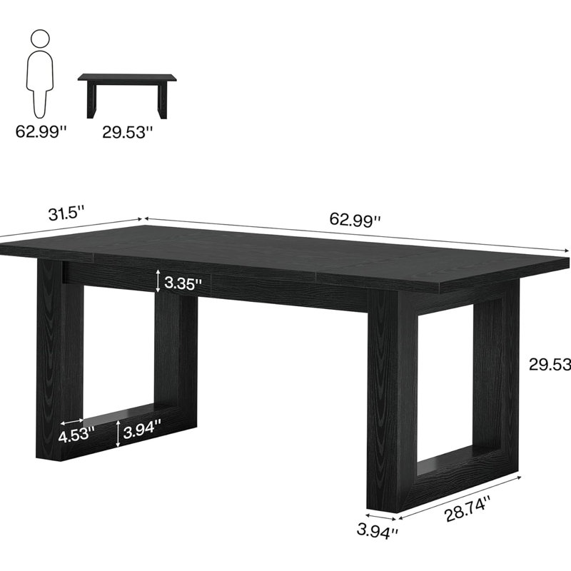 Wooden Workstation Table,Executive Desk,Computer Desk,Office Desk, Black