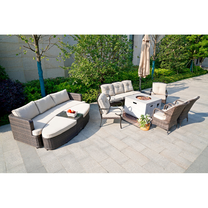 Ensemble de conversation modulaire avec coussins 6 pièces Dannitta