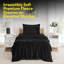 Ensemble de draps en molleton ultra doux Microplush - Simple, noir-117002904-117002901