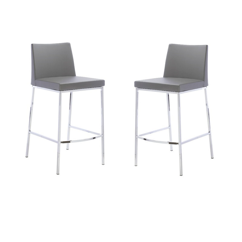 Tabouret de comptoir carré Donecia, gris