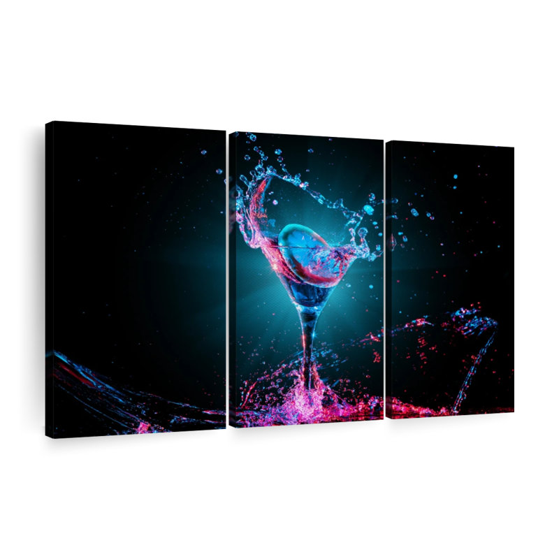 «Neon Cocktail», 3 pièces, H 24 po x l 38 po