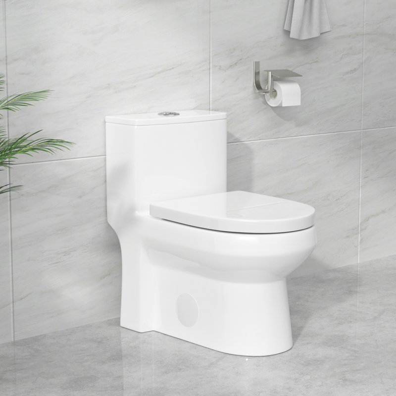1.1/1.6 GPF Dual-Flush Elongated Toilet One-Piece Toilet with Comfort Height (Soft Close Seat Included)