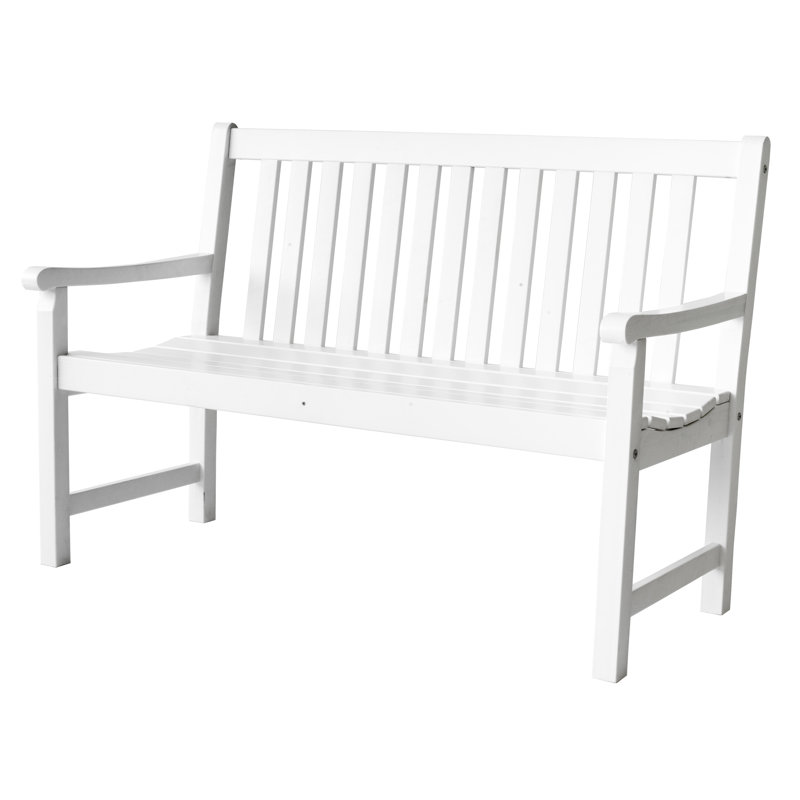 Ardlow Solid Wood Pine Outdoor Bench, White