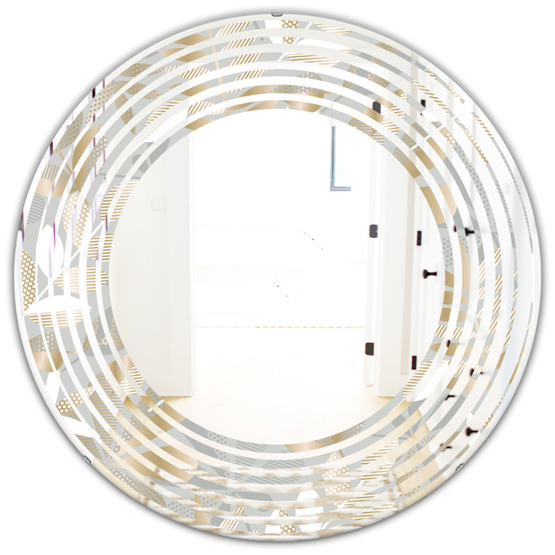 Miroir mural moderne et contemporain à motif Wave, H 31,5 po x l po
