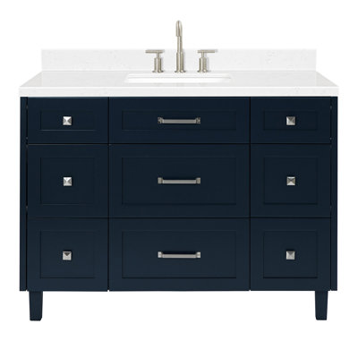 ARIEL Monroe 48 Single Sink Bathroom Vanity with Carrara Quartz Top