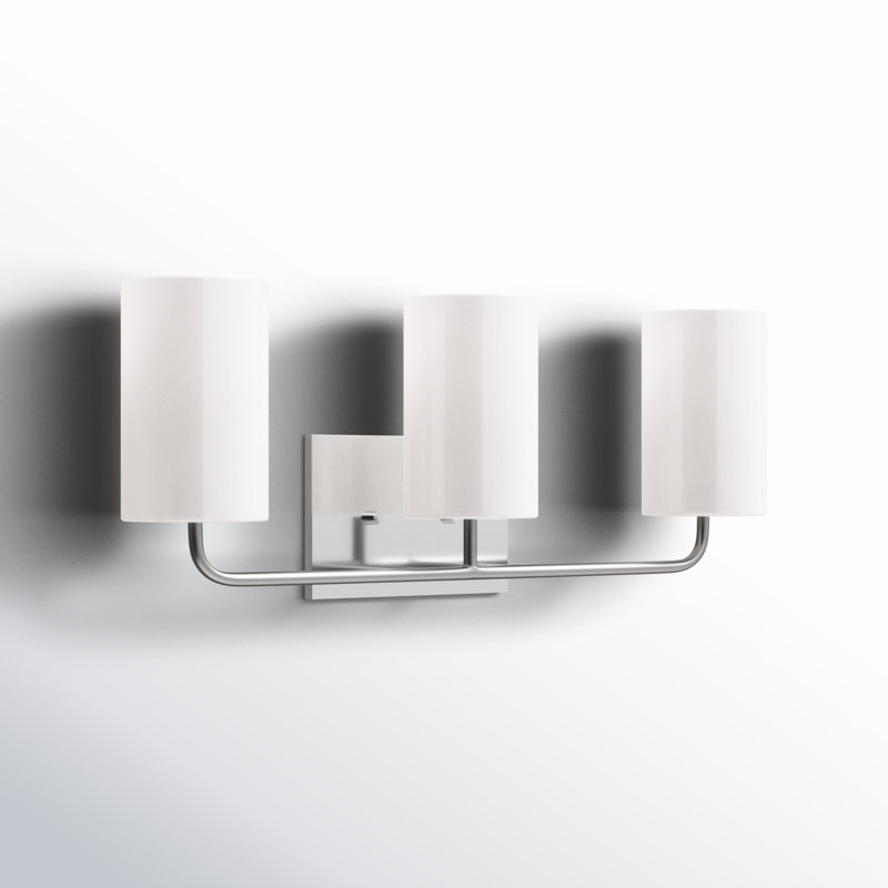 3 Light Dimmable Vanity Light, Brushed Steel, No