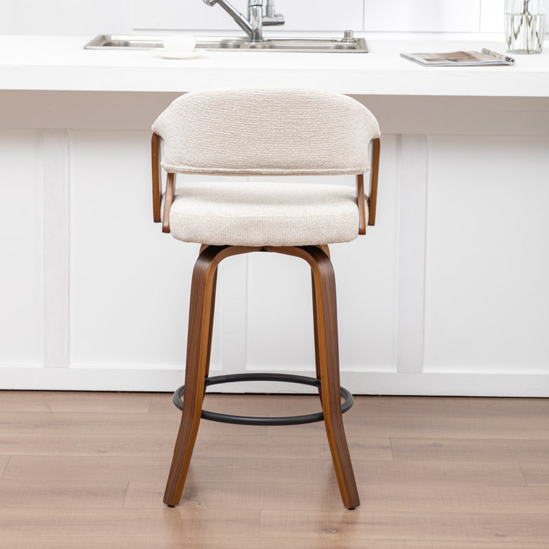 Providence Upholstered Swivel Counter Stool, Beige