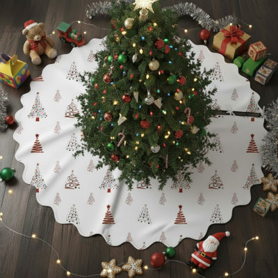 Christmas Tree & Star Pattern Tree Skirt-54" Diameter