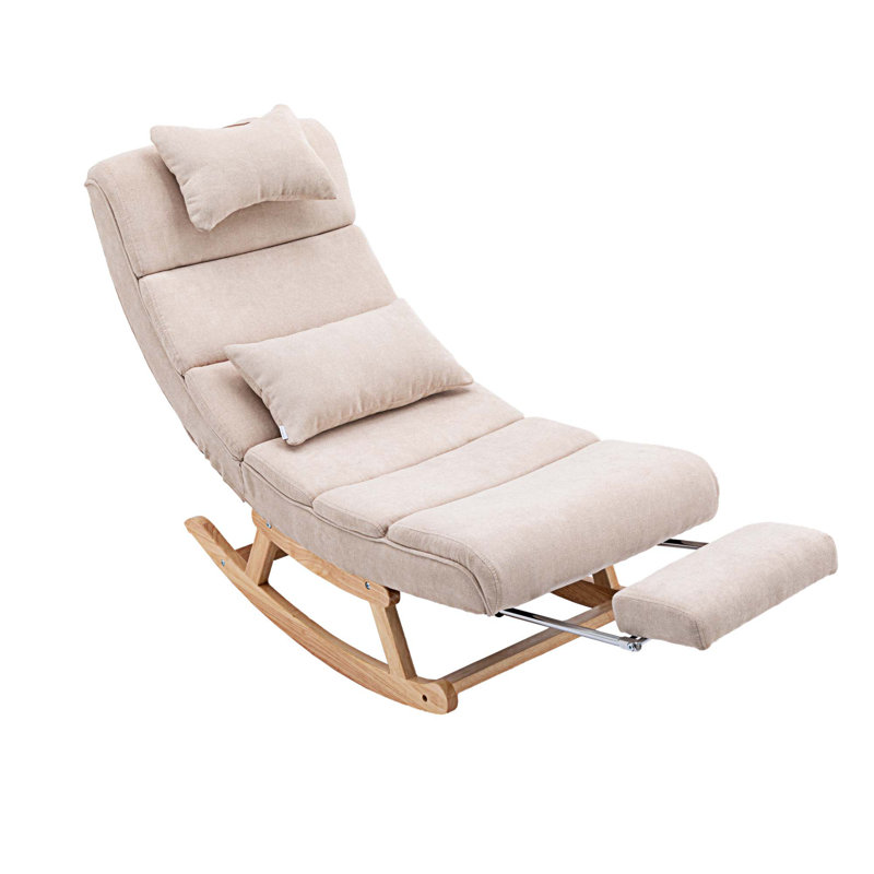 Chaise berçante Emberto, Tissu microfibre beige