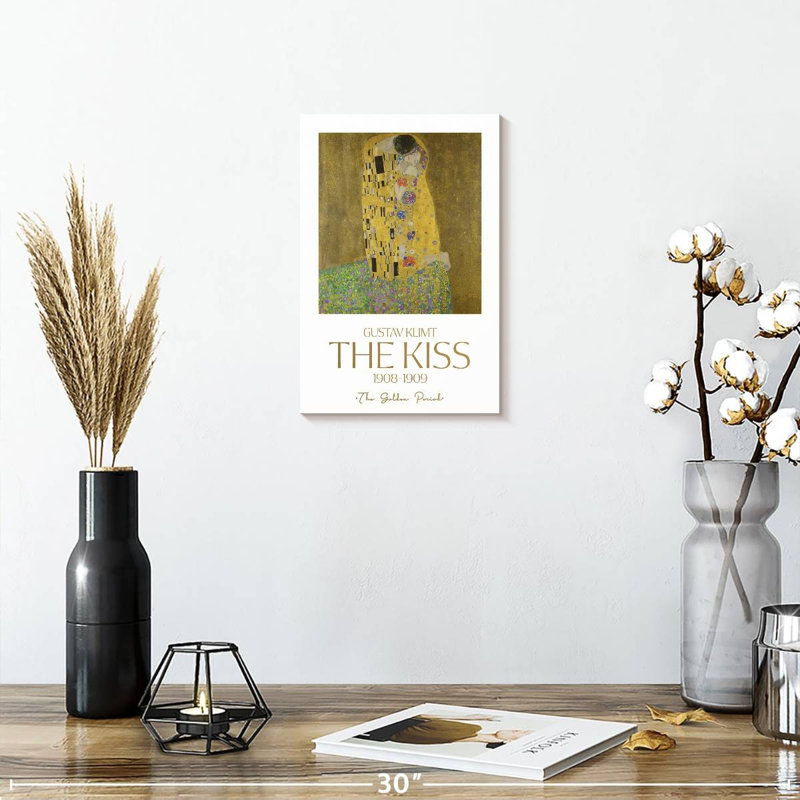 Affiche d'exposition The Kiss Klimt, H 12 po x l 8 po