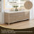 Lala 84" Double Bathroom Vanity with Grain White Engineered Stone Countertop without Mirror-1959543287