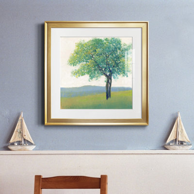 Arbre solitaire II - reproduction encadrée de qualité supérieure - prête à être accrochée