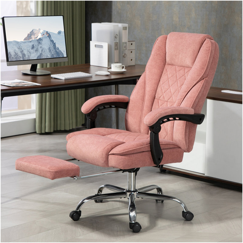 Fauteuil de bureau avec repose-pieds Vinsetto Massage, Rose