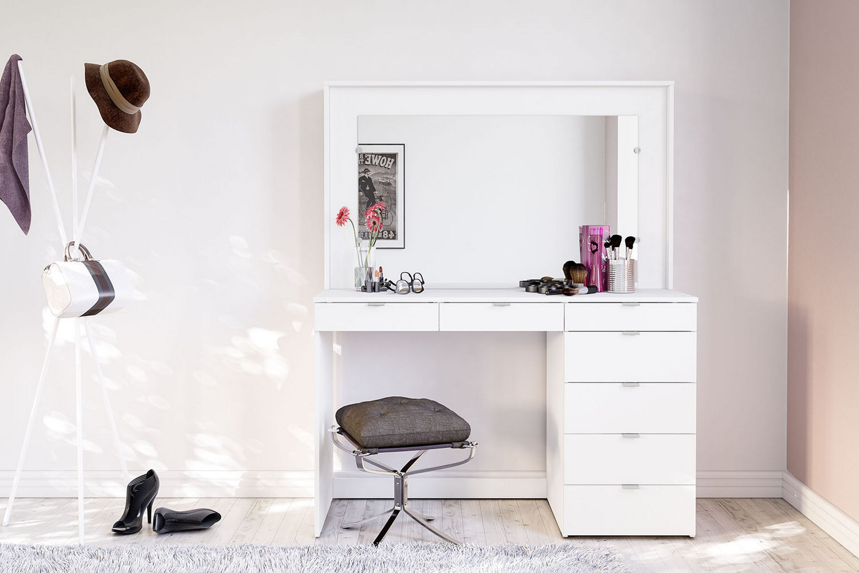 17 Stories Chloe Dressing Table with Mirror u0026 Reviews | Wayfair.co.uk