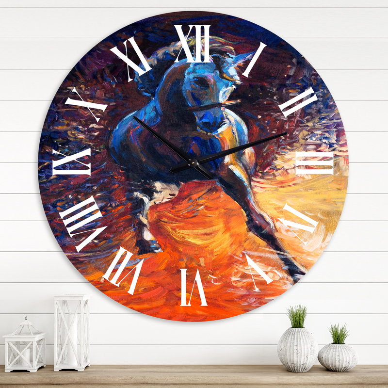 Portrait d'un galopant - horloge murale, Moyenne