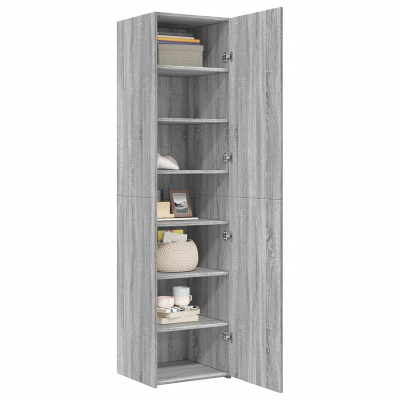 Highboard 40X42.5X185 Cm Engineered Wood, 180cm H x 45cm W x 42.5cm D, Grey Sonoma