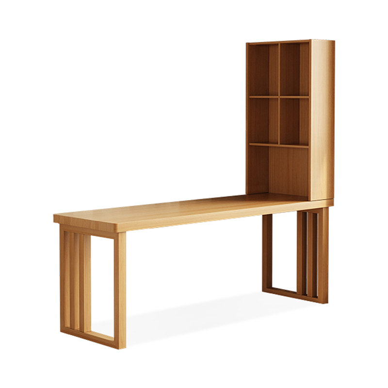 La bibliothèque et le bureau en bois massif sont intégrés, 65.75"H*62.99"W*23.62"D, B
