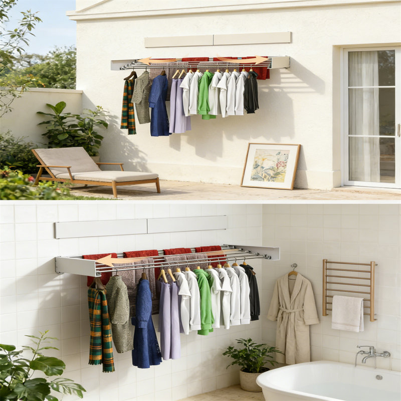 Metal Foldable Wall-Mounted Drying Rack