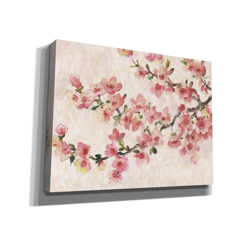 «Cherry Blossom Composition I» par Tim O'toole, art mural sur toile, H 12 po x l 16 po x P 0,75 po