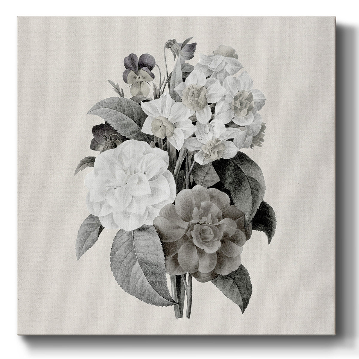 Winston Porter Neutral Bouquet On Canvas Print | Wayfair