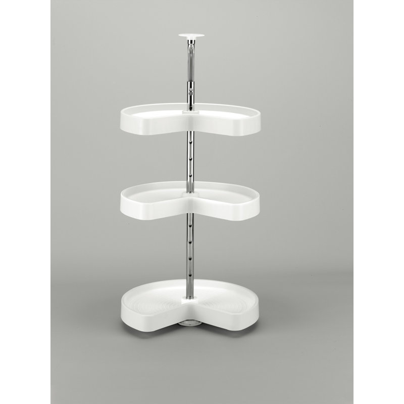 Plateau tournant à 3 tablettes en polymère Rev-A-Shelf, blanc