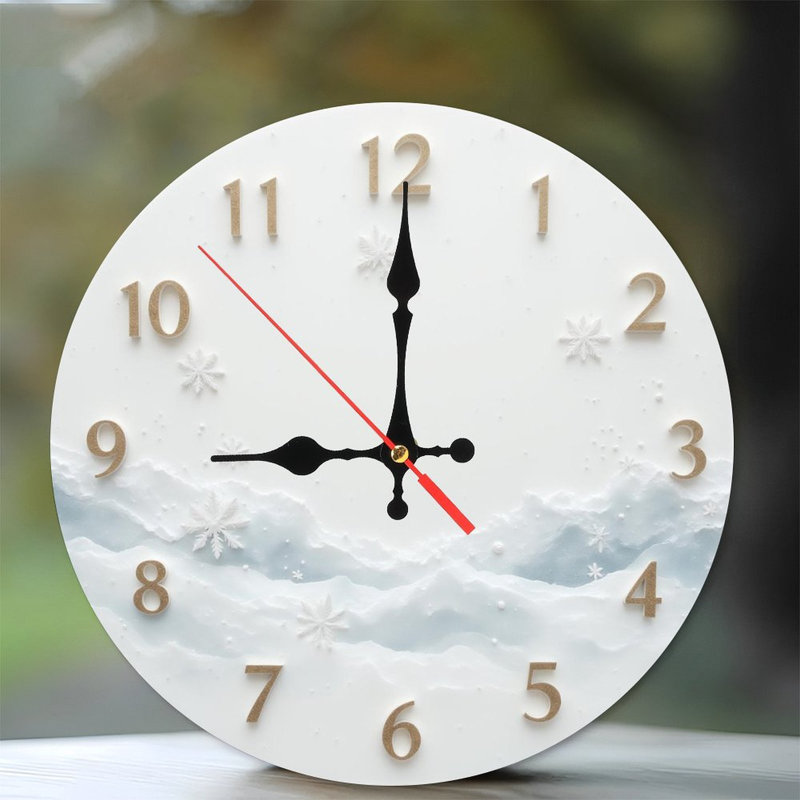 Horloge-Face-Avec-Ornements-de-Noël