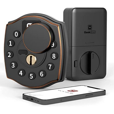 4-in-1 APP,IC Card,Password,Mechanical Key Smart Entry Deadbolt Door Locks -  Geek Smart, GT-DB-401B