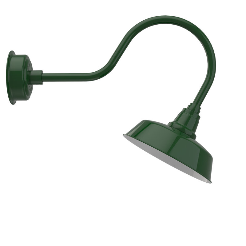 Luminaire de grange d’extérieur à del Vandervliet, H 8po x l 12 po x P 12 po, Vert rétro
